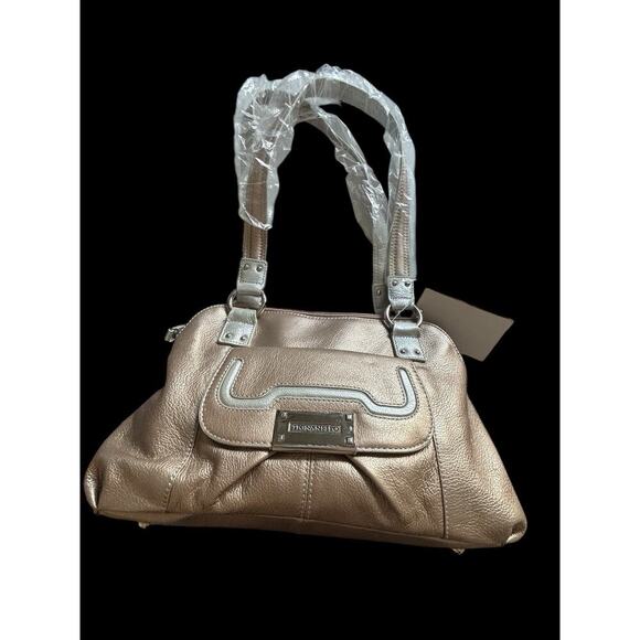 Tignanello Satin Metal Pebble Leather Double Zip Top Satchel w/Slim Wallet NWT - Picture 11 of 11